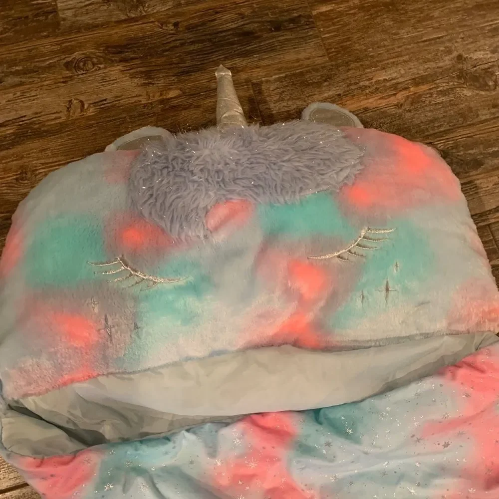 Justice Unicorn Sleeping Bag Pillow Girls Kids Blanket